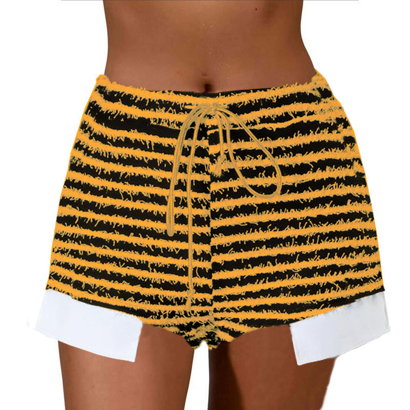 Shorts Chic und Stil taille haute rayées de loisirs pour femmes