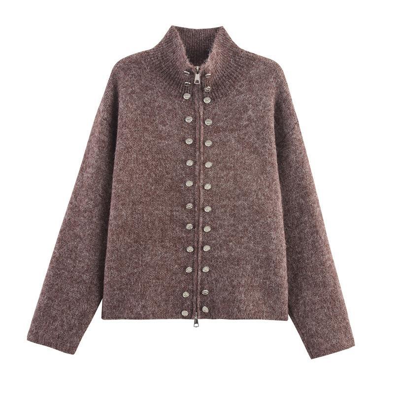 Knit jacket for women with high-quality button details and modern accents Chic and Style