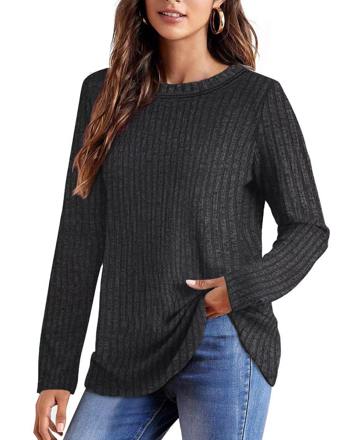 Chemise à manches longues décontractée pour femmes avec structure côtelée Chic und Stil