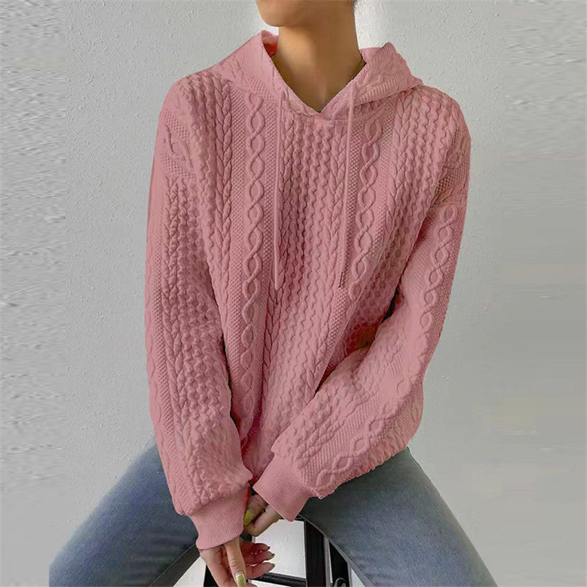 Pull en tricot de haute qualité pour femmes avec capuche et motif en torsade décoratif Chic und Stil