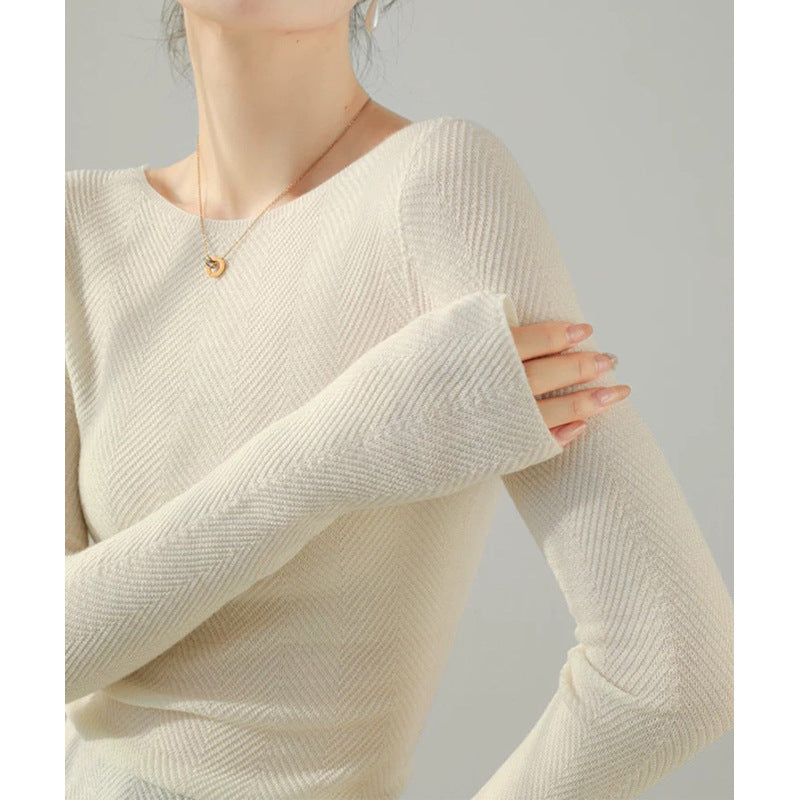 Haut à manches longues texturé pour femmes Chic und Stil