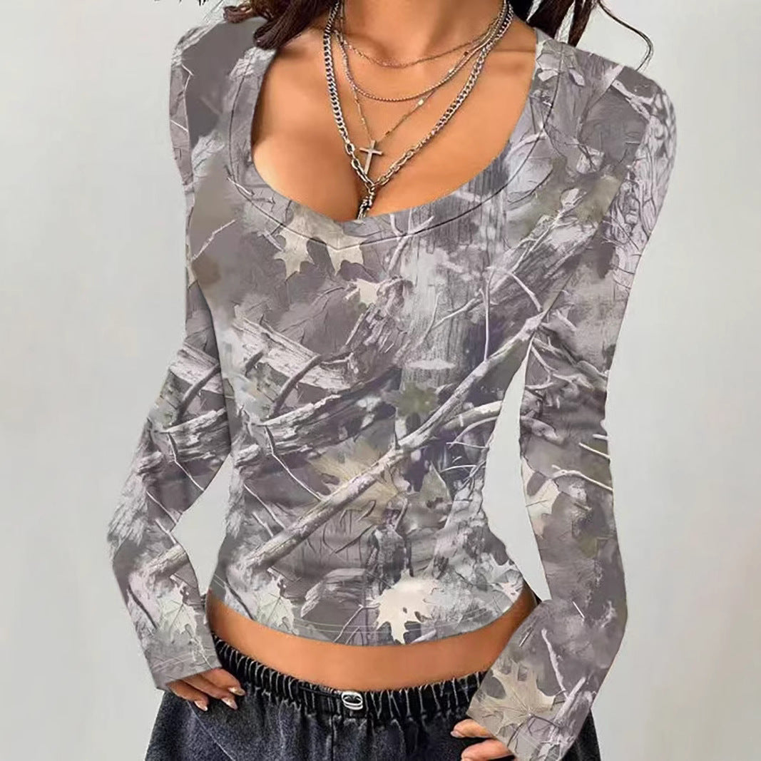 Chemise camouflée à manches longues pour femmes Chic und Stil