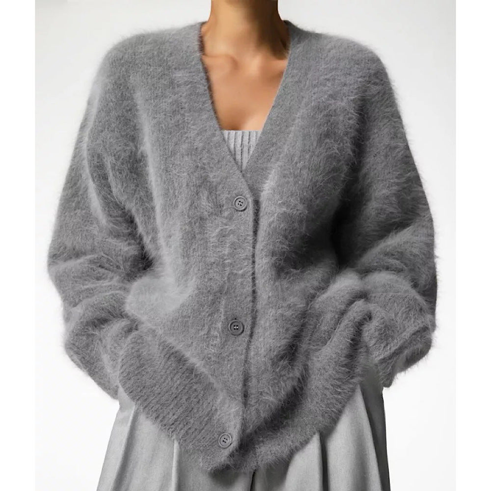 Cardigan femme moelleux avec fermeture à boutons et coupe ample Chic und Stil