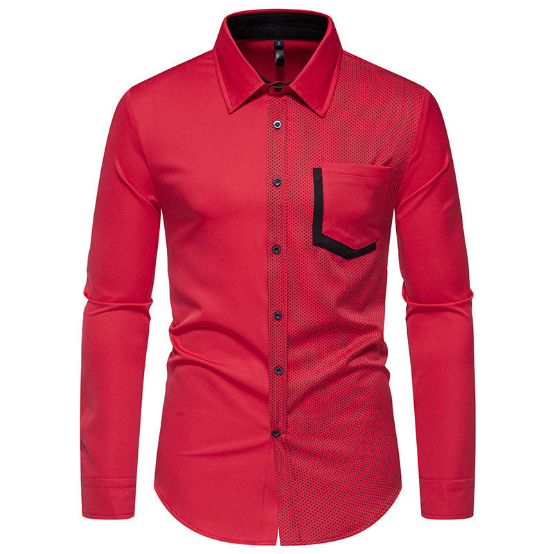 Chemise à manches longues pour hommes avec des éléments de design contrastants et une poche poitrine pratique Chic und Stil