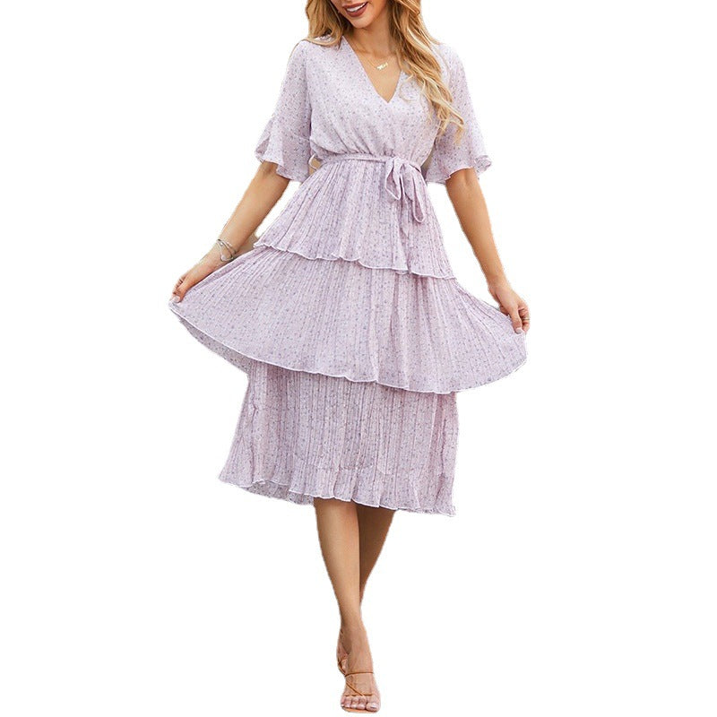 Robe midi à couches fluides pour femmes Chic und Stil
