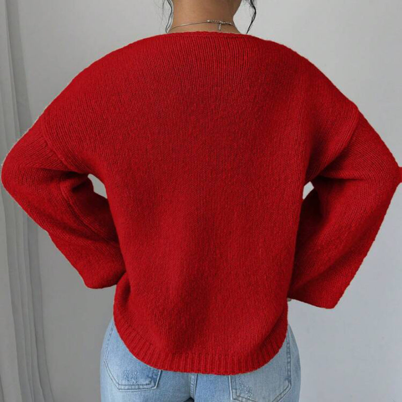 Pull en tricot oversize pour femmes avec détail de lacet décoratif Chic und Stil