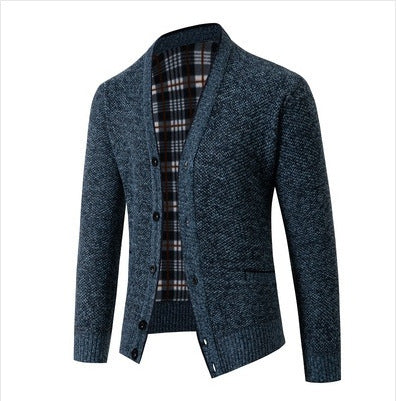 Cardigan élégant pour hommes en tricot à motif à carreaux Chic und Stil