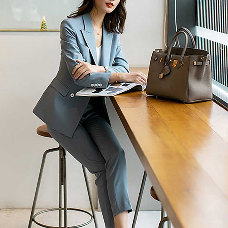 Veste blazer ajustée à double boutonnage pour femmes Chic und Stil