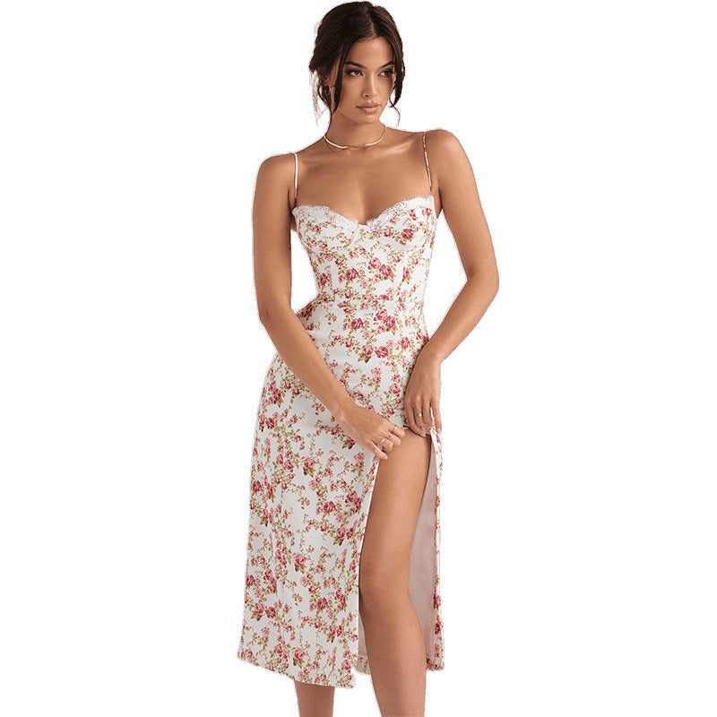 Robe bodycon détails en dentelle florale pour femmes Chic und Stil