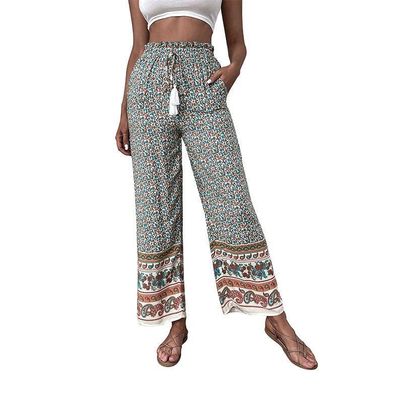 Women Wide Pants Floral Bohemian Chic and Style