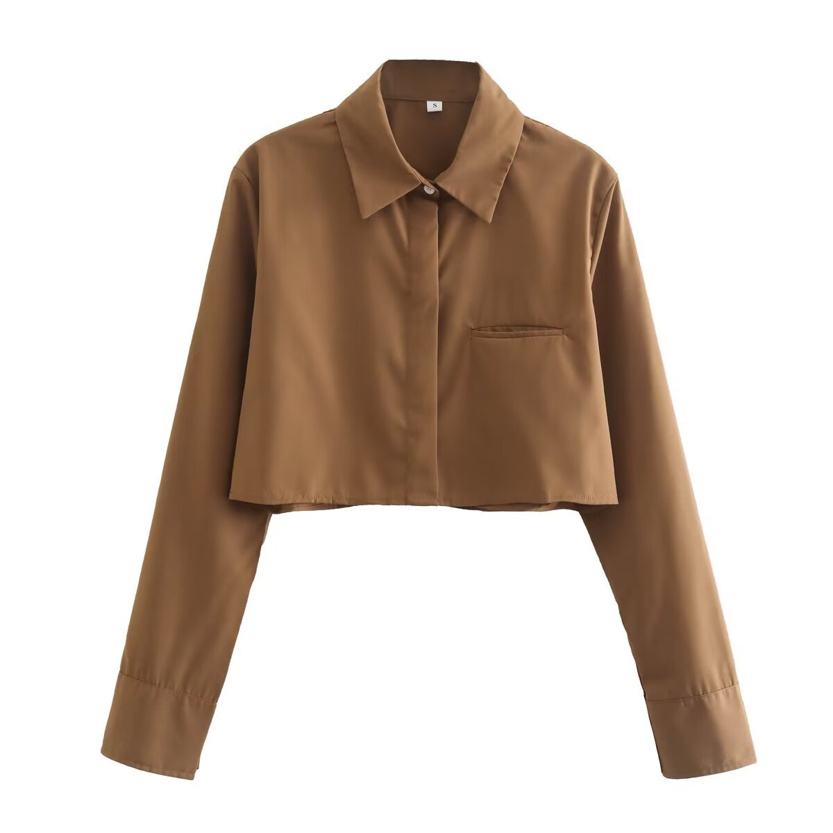 Blouse cropped pour femmes avec col classique et poches poitrine pratiques Chic und Stil
