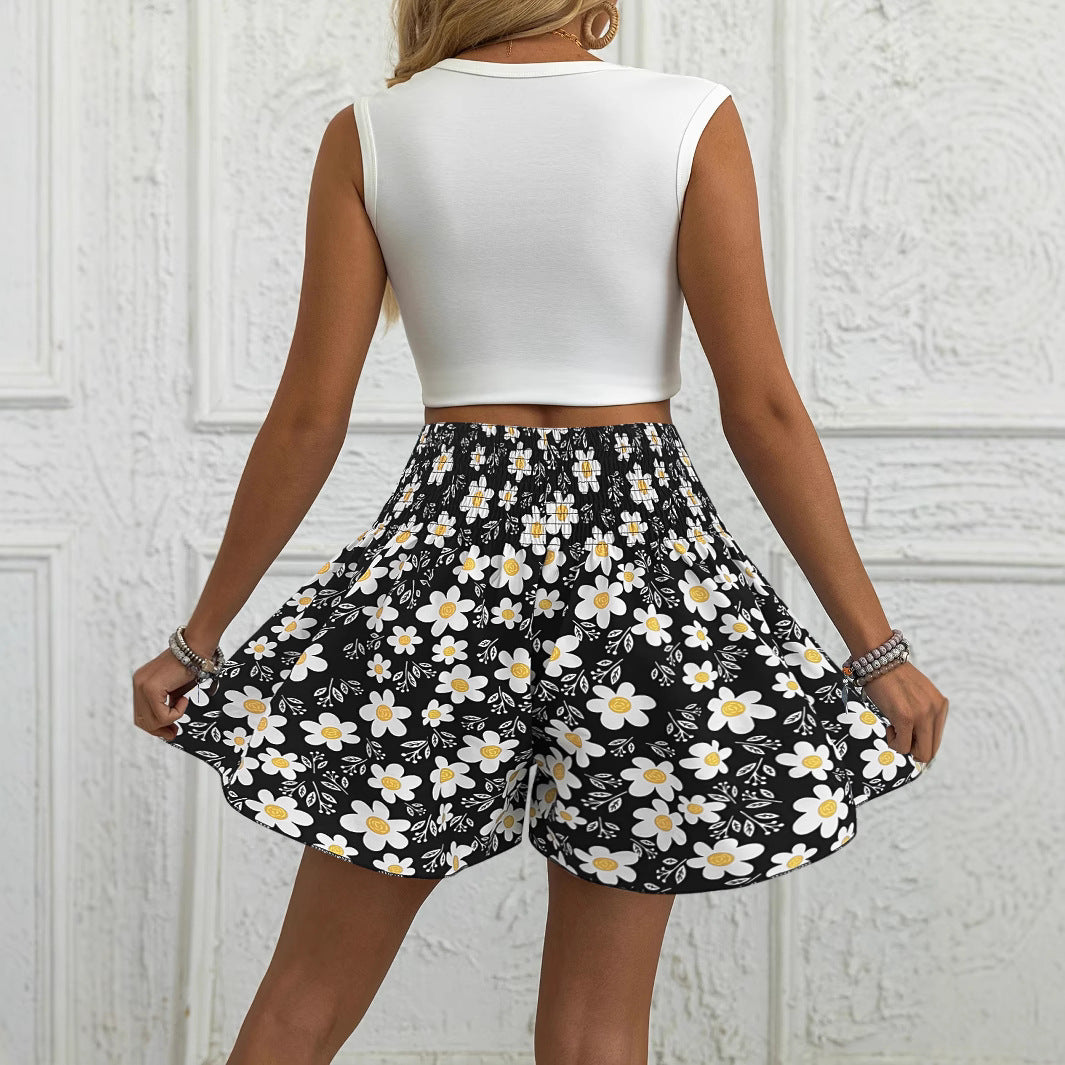 Shorts Chic und Stil à coupe décontractée imprimé floral pour femmes
