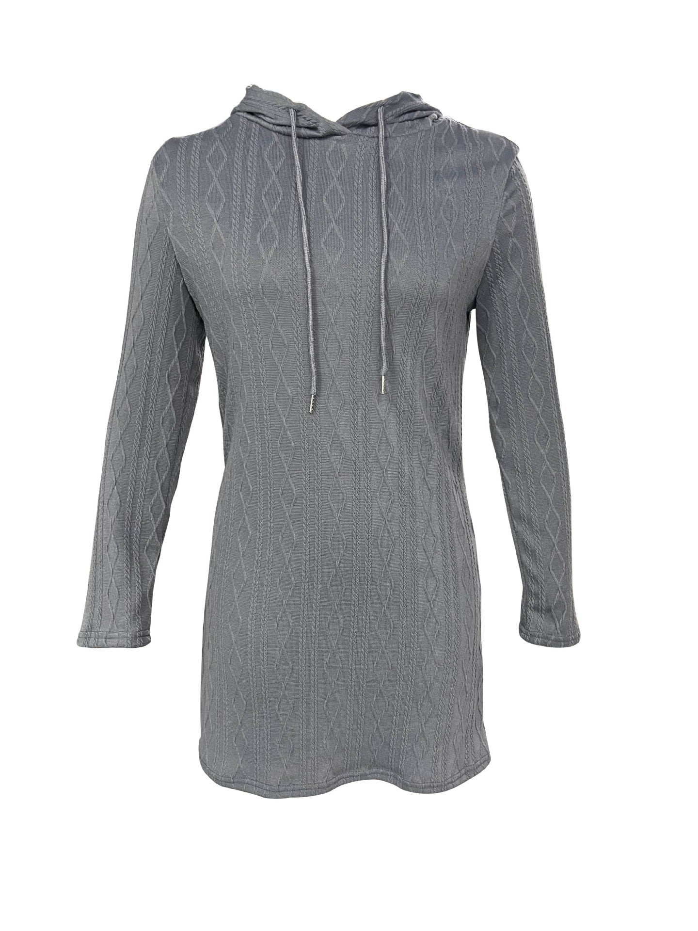 Robe à capuche pour femmes avec motif tricoté texturé et coupe décontractée Chic und Stil