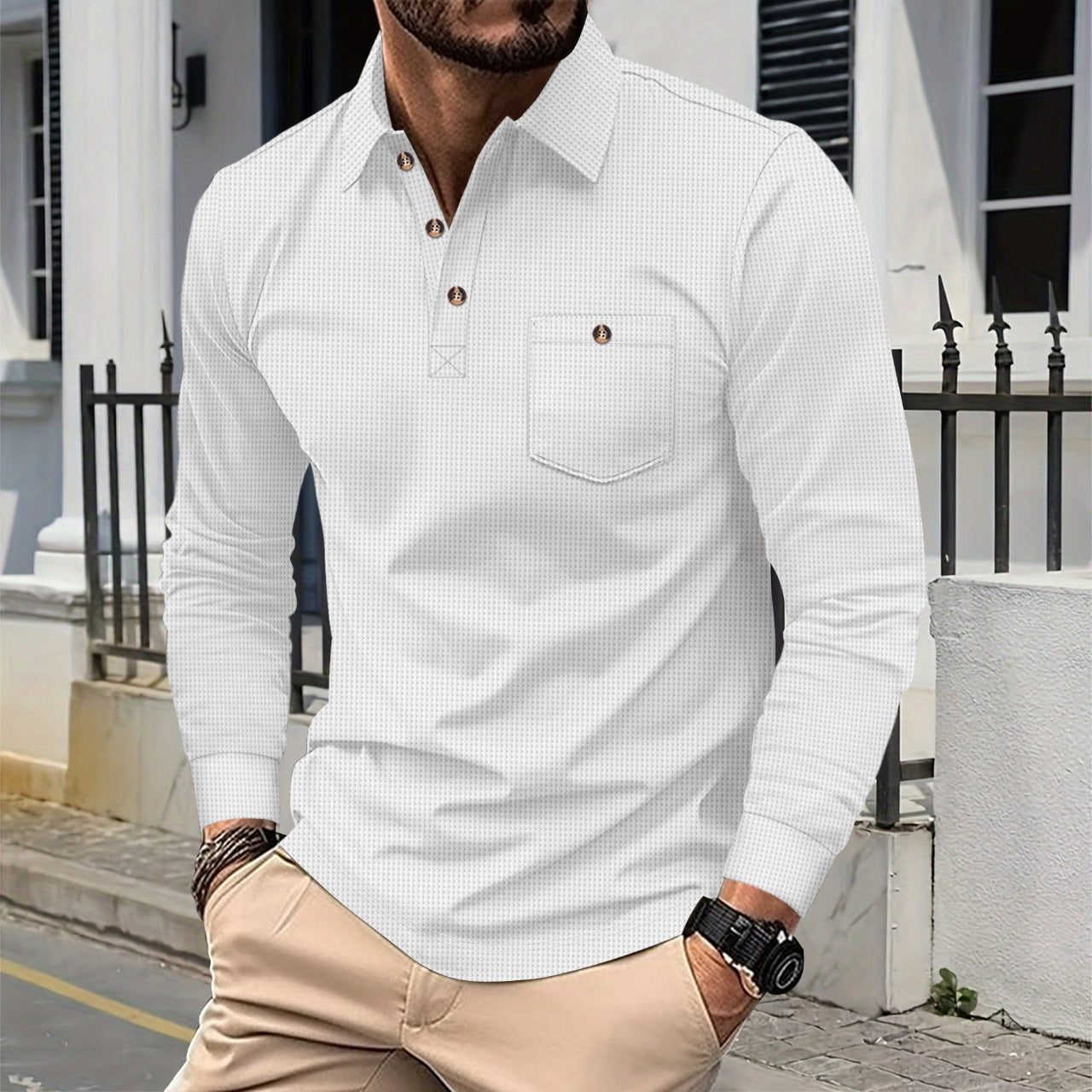 Men's Long Sleeve Polo Chic and Style