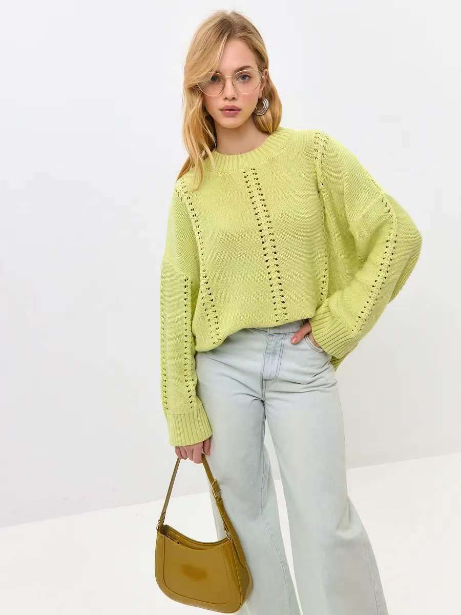 Pull en maille épaisse pour femmes avec une structure élégante et une coupe ample Chic und Stil