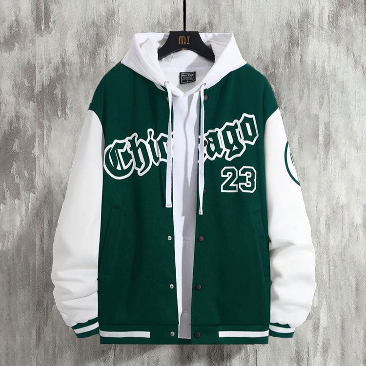 Veste à capuche sportive pour hommes avec design de baseball moderne et poches latérales pratiques Chic und Stil