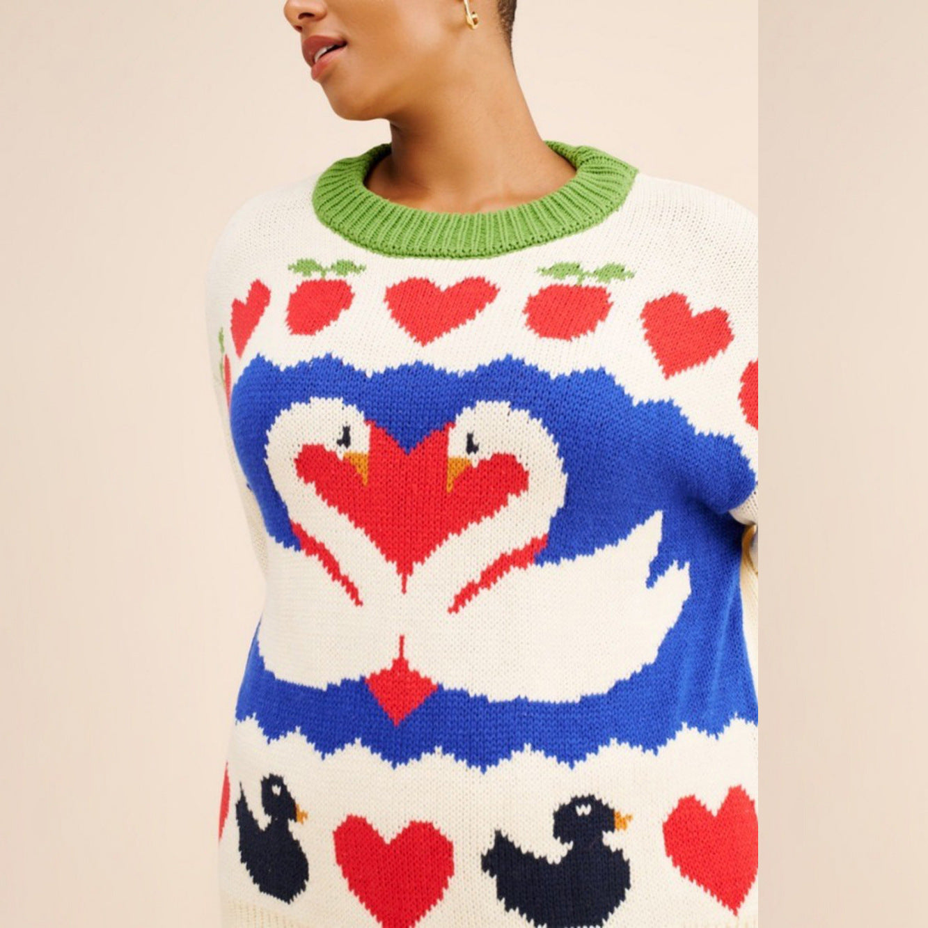 Pull en tricot pour femmes avec motif animal et accents colorés Chic und Stil