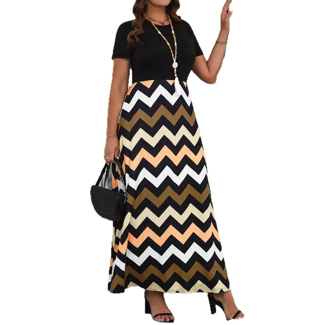 Robe maxi femme avec un motif zigzag moderne Chic und Stil