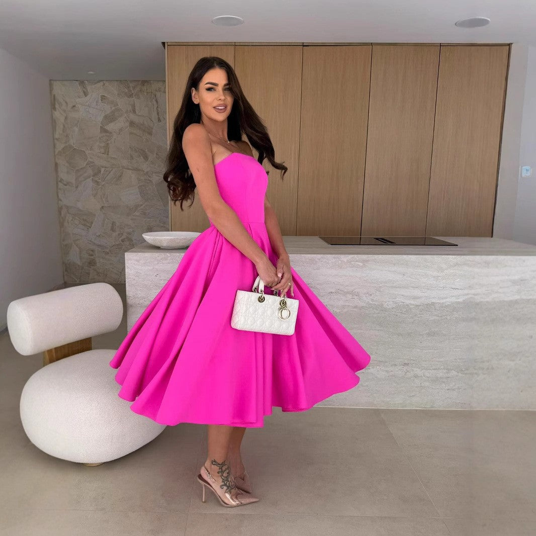 Robe midi évasée sans bretelles Chic und Stil