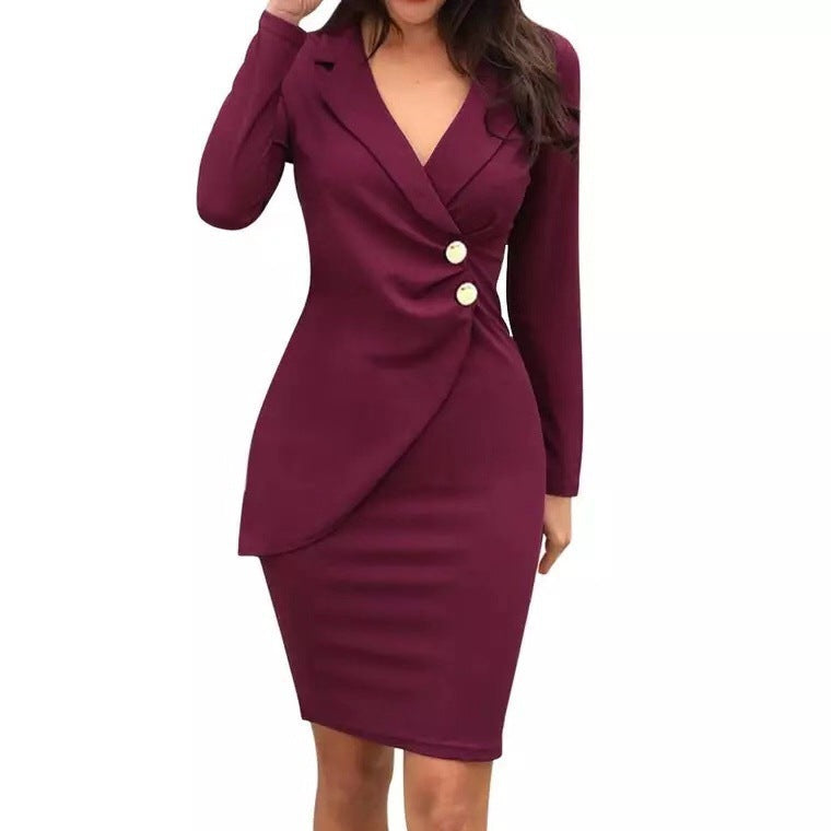 Robe fourreau élégante et ajustée pour femmes avec détails de boutons Chic und Stil