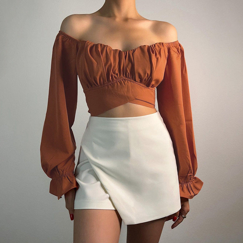 Blouse femme off-shoulder avec fronces et manches longues Chic und Stil