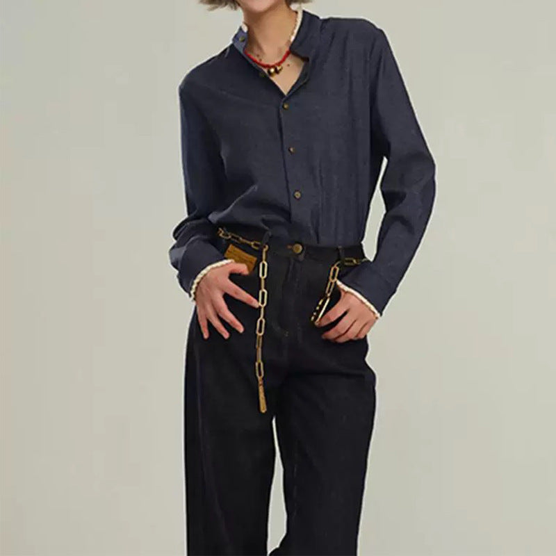 Chemise en denim à boutons pour femmes Chic und Stil