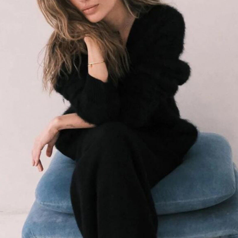 Cardigan moelleux pour femmes avec décolleté en V et coupe surdimensionnée Chic und Stil