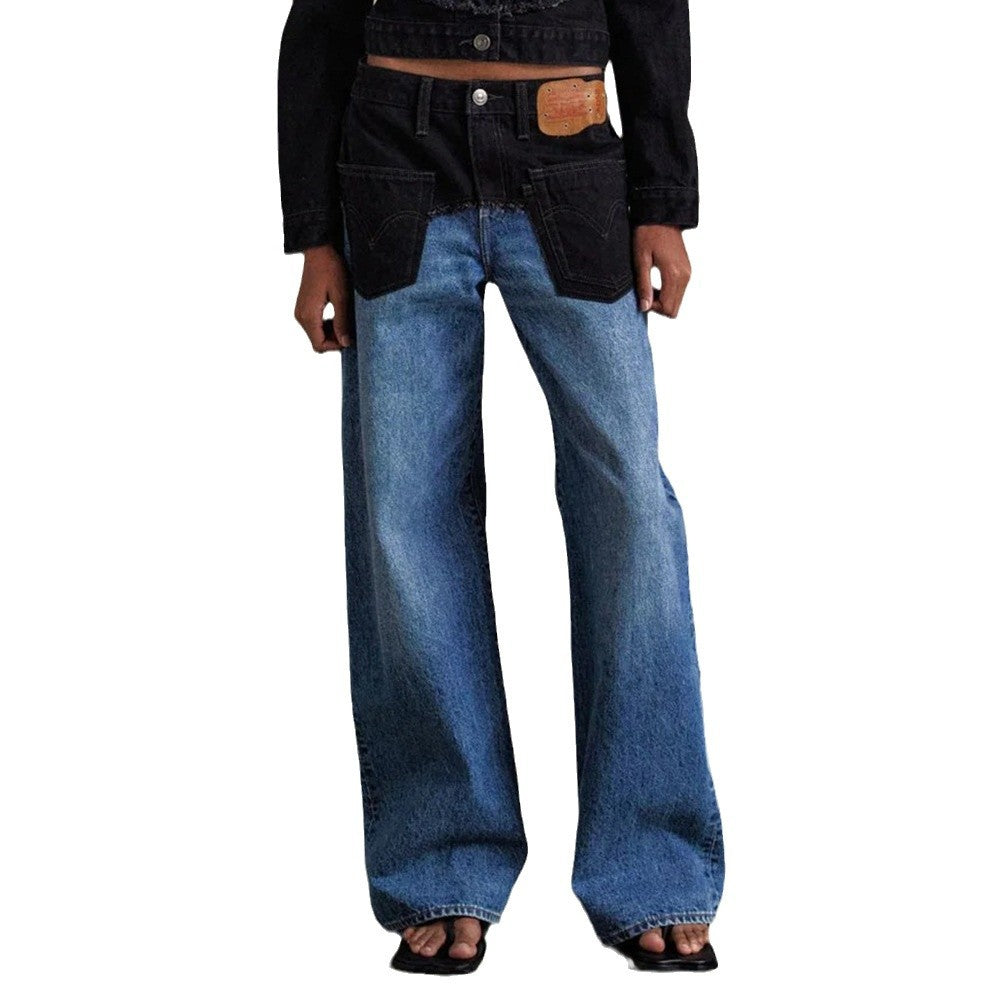 Women High-waisted Loose Denim Pants with Chic and Stylish Robust Design