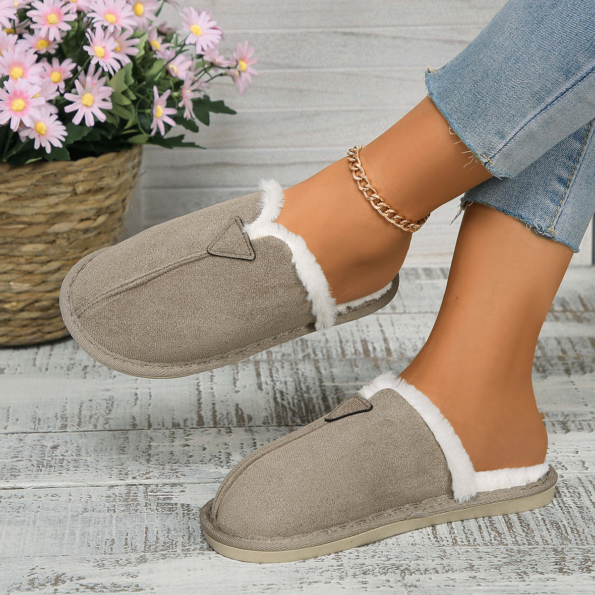 Chaussons pour dames avec doublure douillette et semelle antidérapante Chic und Stil