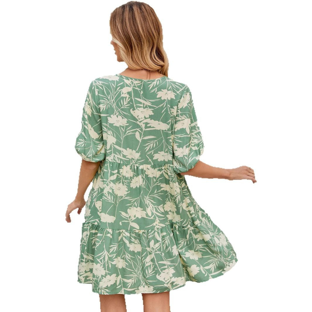 Robe Mini à Fleurs Drapée pour Femmes Chic und Stil