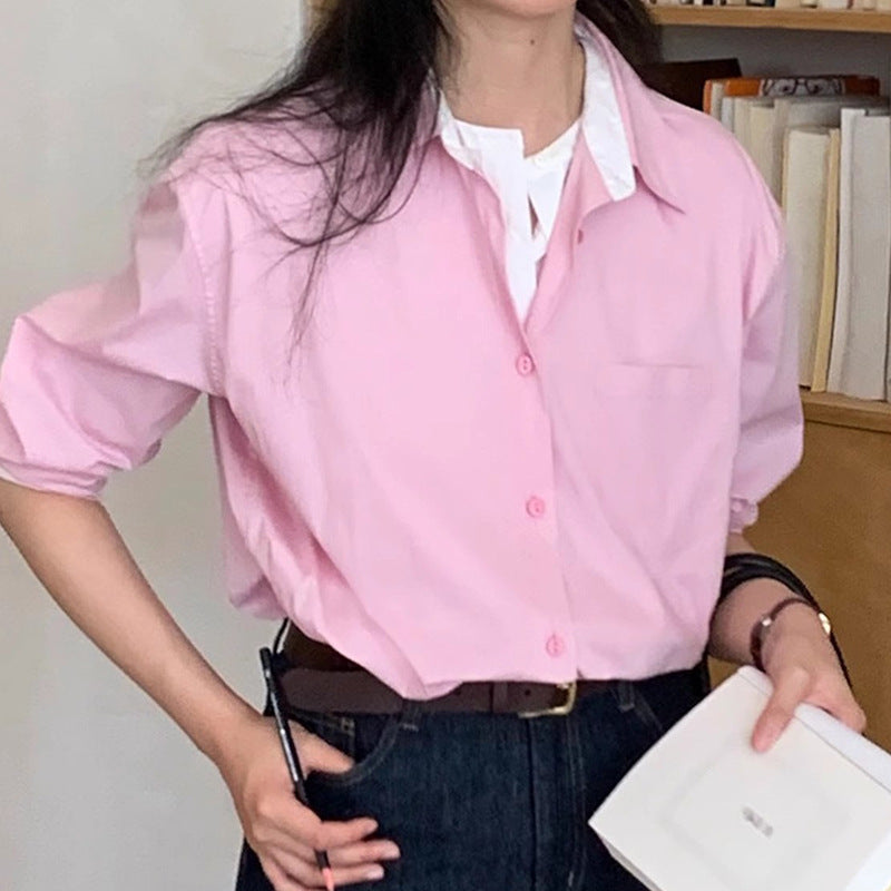 Chemisier oversized à bouton pour femmes Chic und Stil