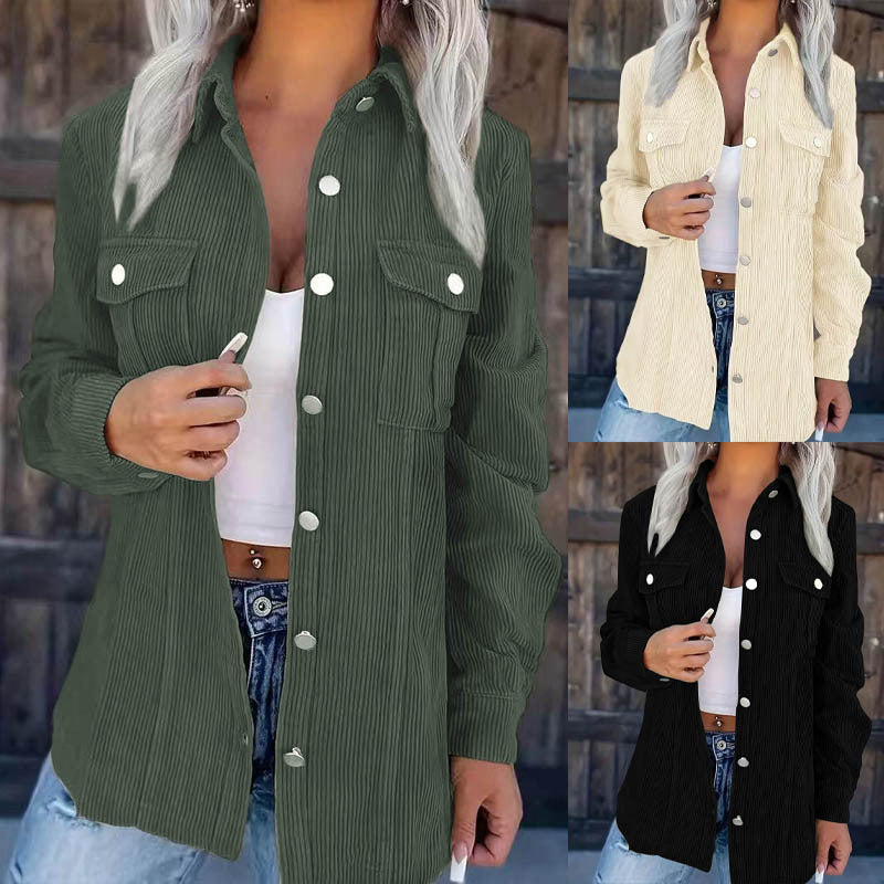 Veste chemise décontractée pour femmes avec design texturé et poches fonctionnelles Chic und Stil