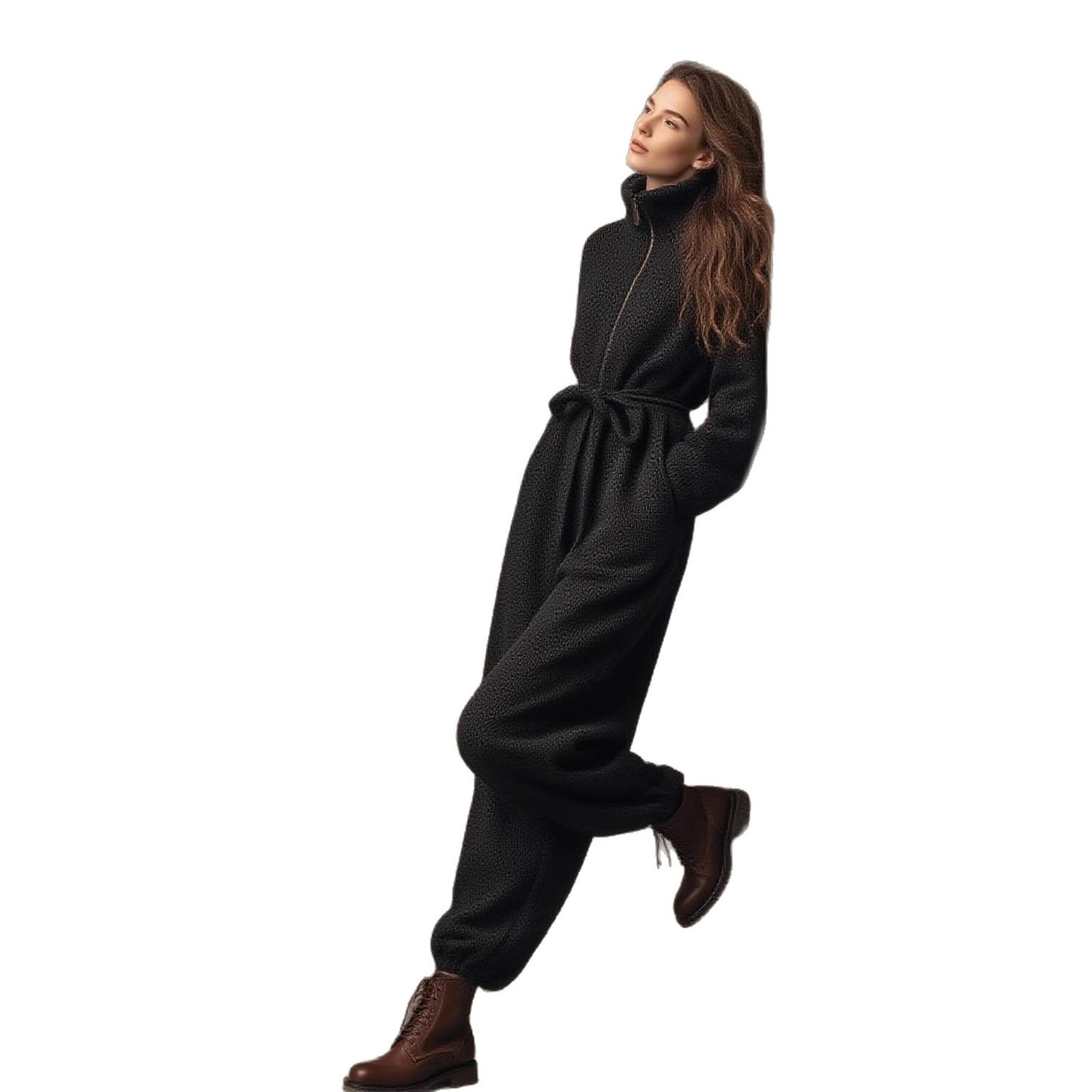 Dames combinaison en polaire confortable avec col montant Chic und Stil