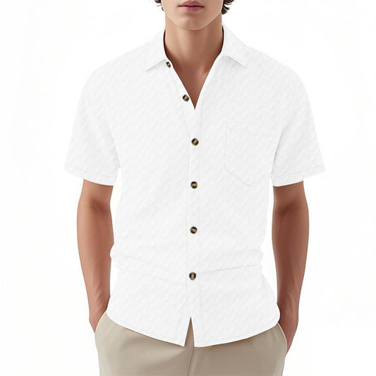 Chemise à manches courtes pour hommes avec design texturé et détail pratique de poche sur la poitrine Chic und Stil