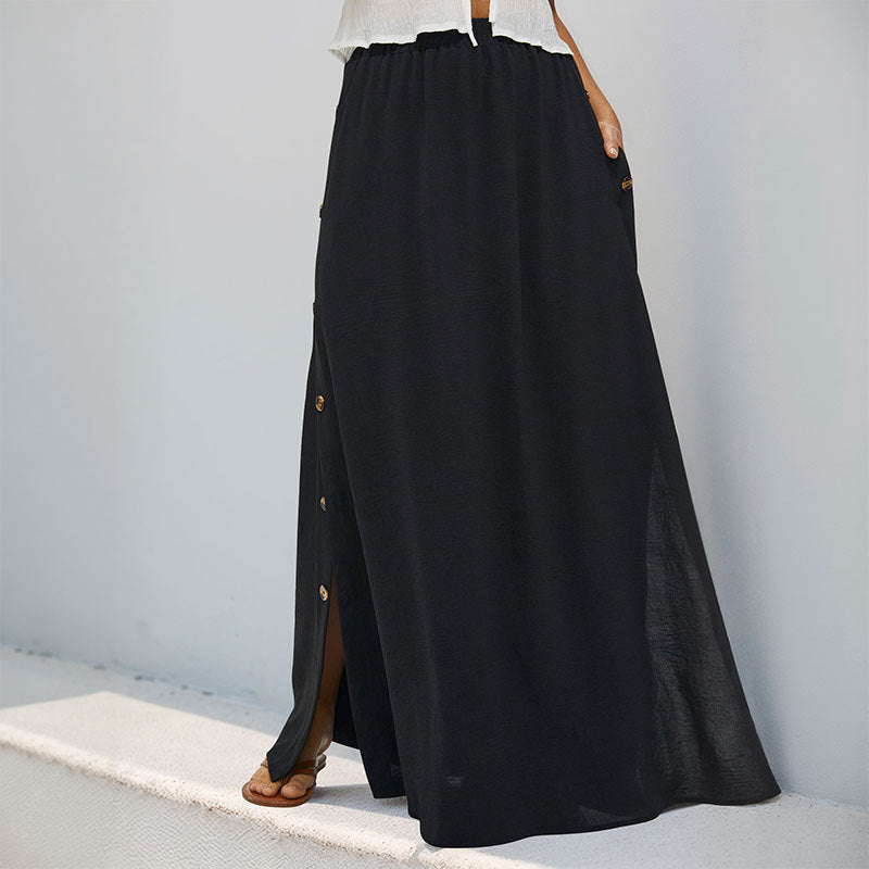 Jupe maxi taille haute femme avec détails en bouton Chic und Stil