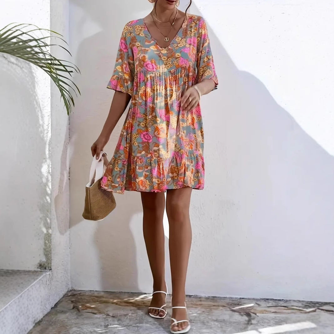 Robe femme à motif floral A-line Chic und Stil