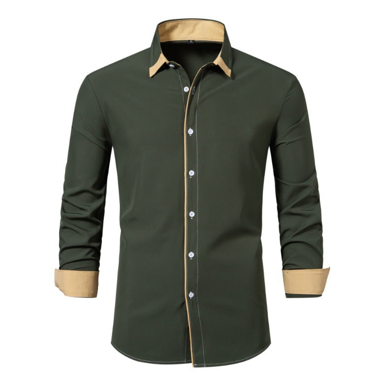 Chemise à manches longues pour hommes avec col contrasté moderne et coupe confortable Chic und Stil