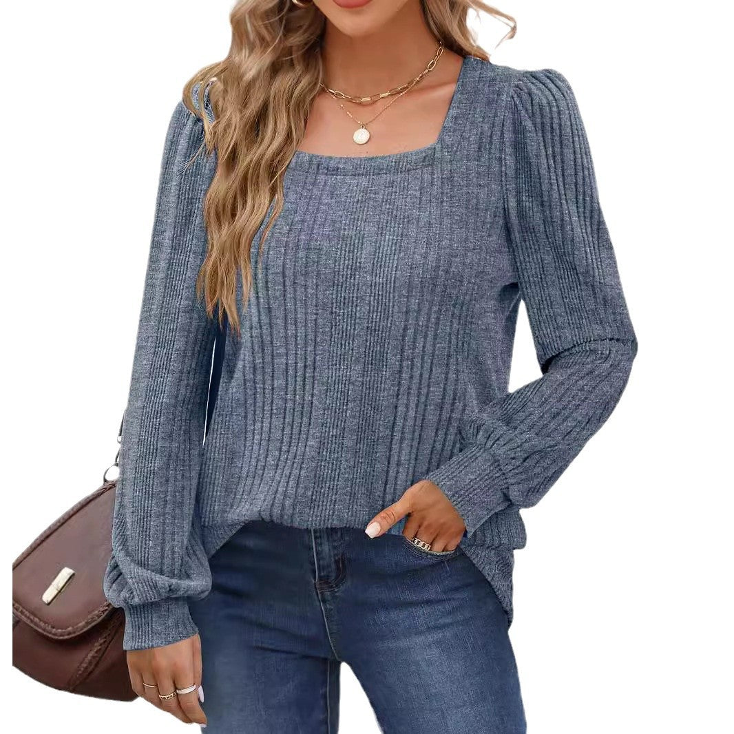 Pull à manches bouffantes côtelé Chic und Stil pour femmes