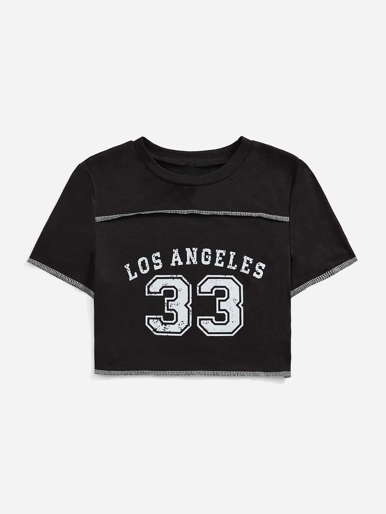 T-shirt pour femmes cropped avec impression graphique sportive Chic und Stil