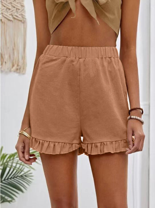 Shorts pour femmes avec ourlet froncé à enfiler Chic und Stil