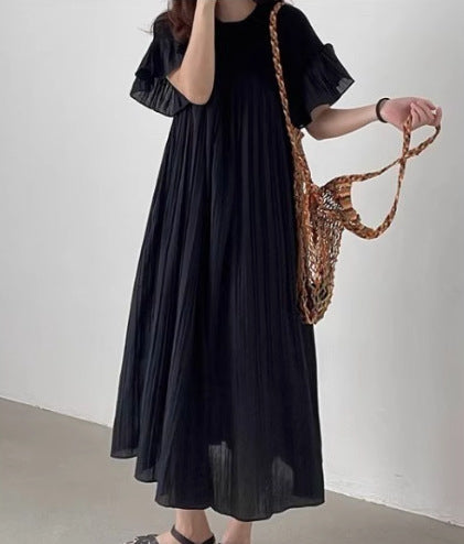 Robe maxi fluide pour femme avec bords froncés Chic und Stil