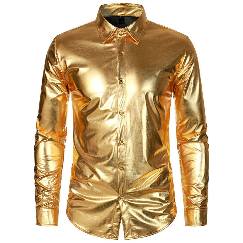 Chemise à manches longues brillante pour hommes avec coupe stylée Chic und Stil