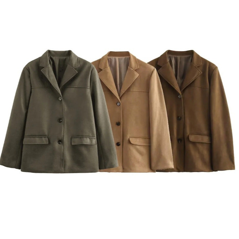 Blazer chic pour femmes en matériau doux avec poches pratiques Chic und Stil