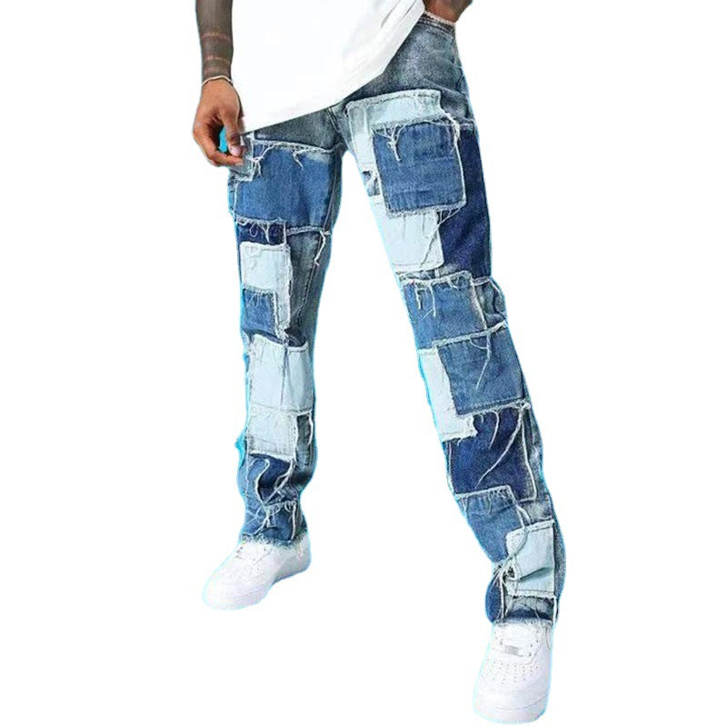 Hommes Jeans Patchwork Déchirés Chic und Stil