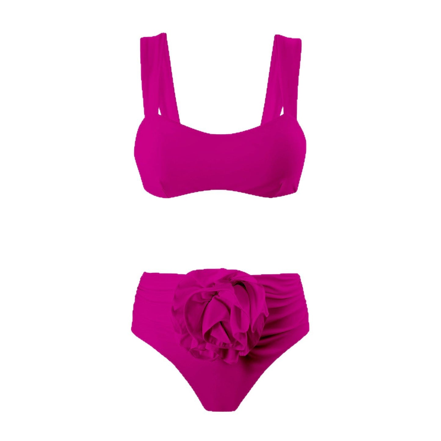 Bikini taille haute pour femme avec décor floral et larges bretelles Chic und Stil