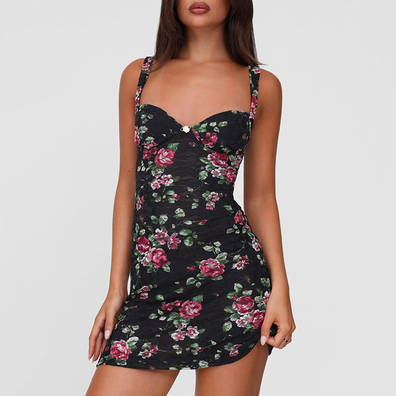 Robe Mini Bodycon à Imprimé Floral Chic und Stil
