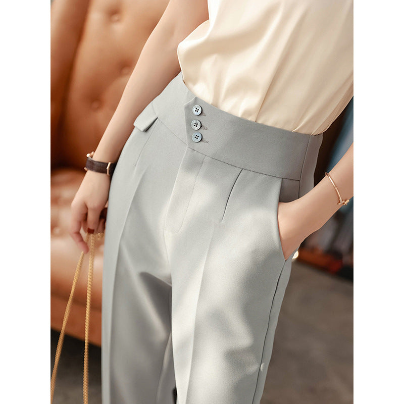Pantalon tailleur haut à taille haute pour femmes Chic und Stil 1750846961