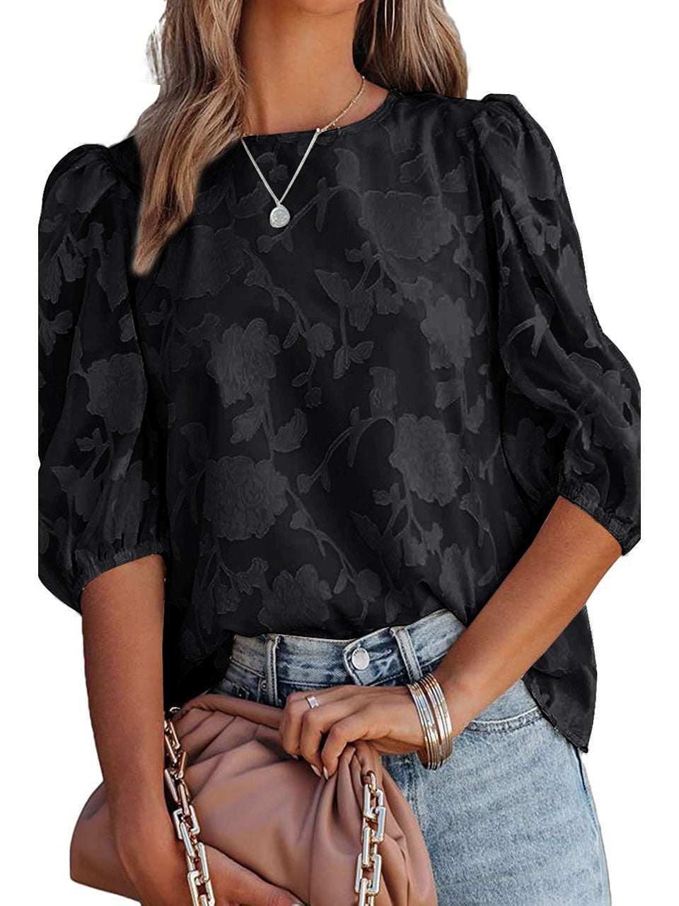 Dames blouson brodé de fleurs Chic und Stil