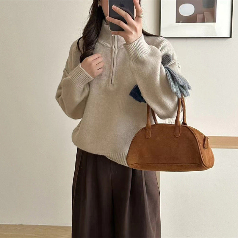 Pull décontracté pour femmes avec short zip et coupe relaxe Chic und Stil