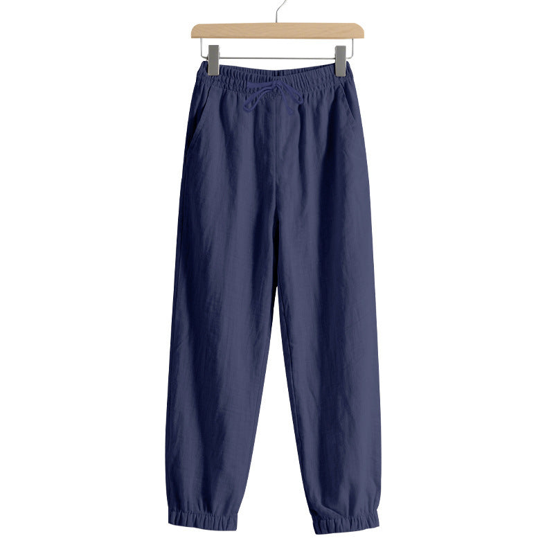 Pantalons de loisirs en lin aérés pour femmes avec taille élastique Chic und Stil